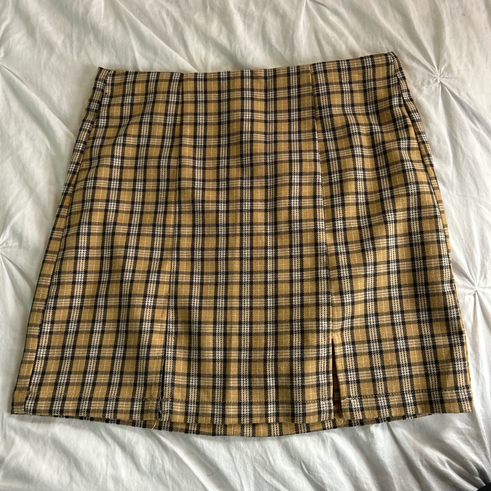 Aeropostale Yellow Plaid Mini Skirt